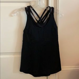 Black lulu lemon tank top with built in bra